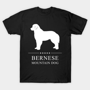 Bernese Mountain Dog White Silhouette T-Shirt